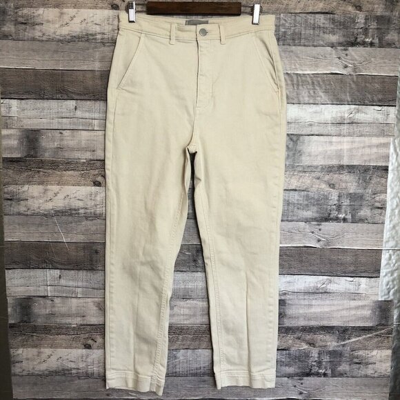 Everlane The Slim Leg Crop Pants Womens 10 Sandstone Stretch - Picture 1 of 10